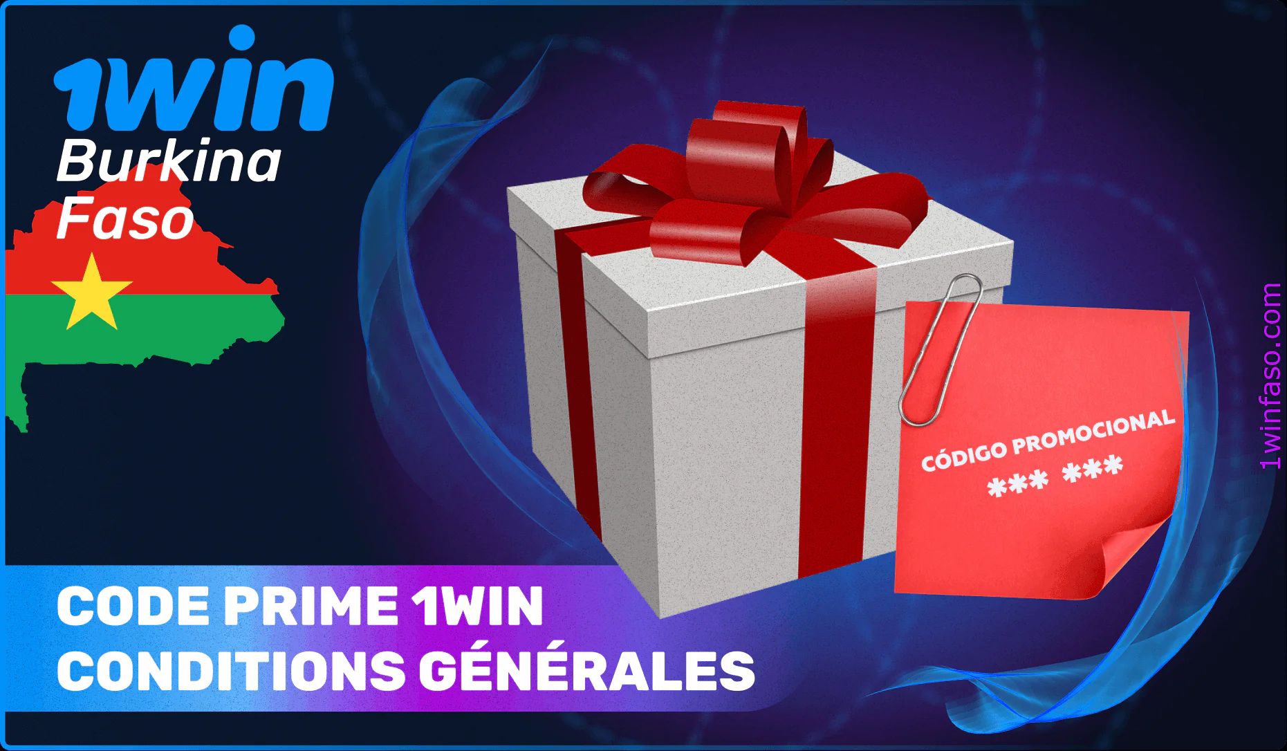Termes et conditions pour obtenir le code bonus 1win.