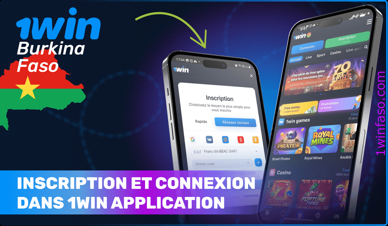 1win inscription et connexion à l'application.