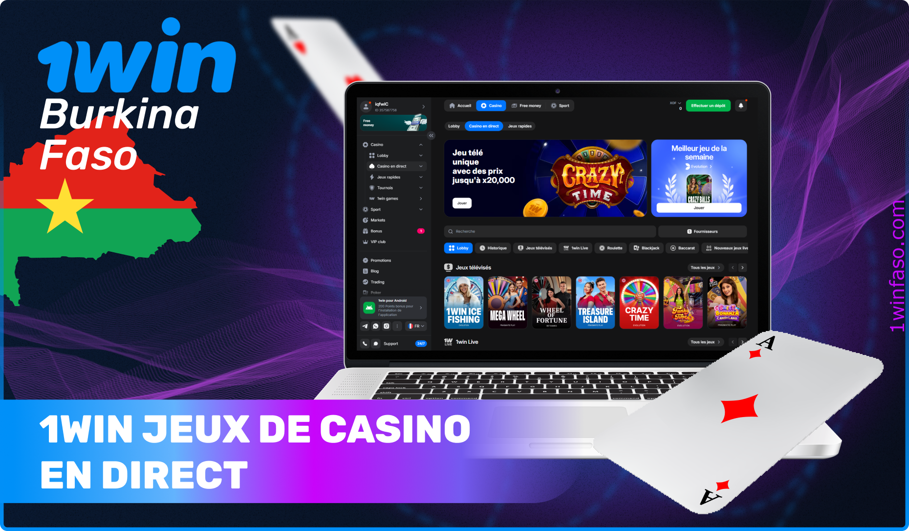 Liste avec 1win Jeux de casino en direct avec croupiers