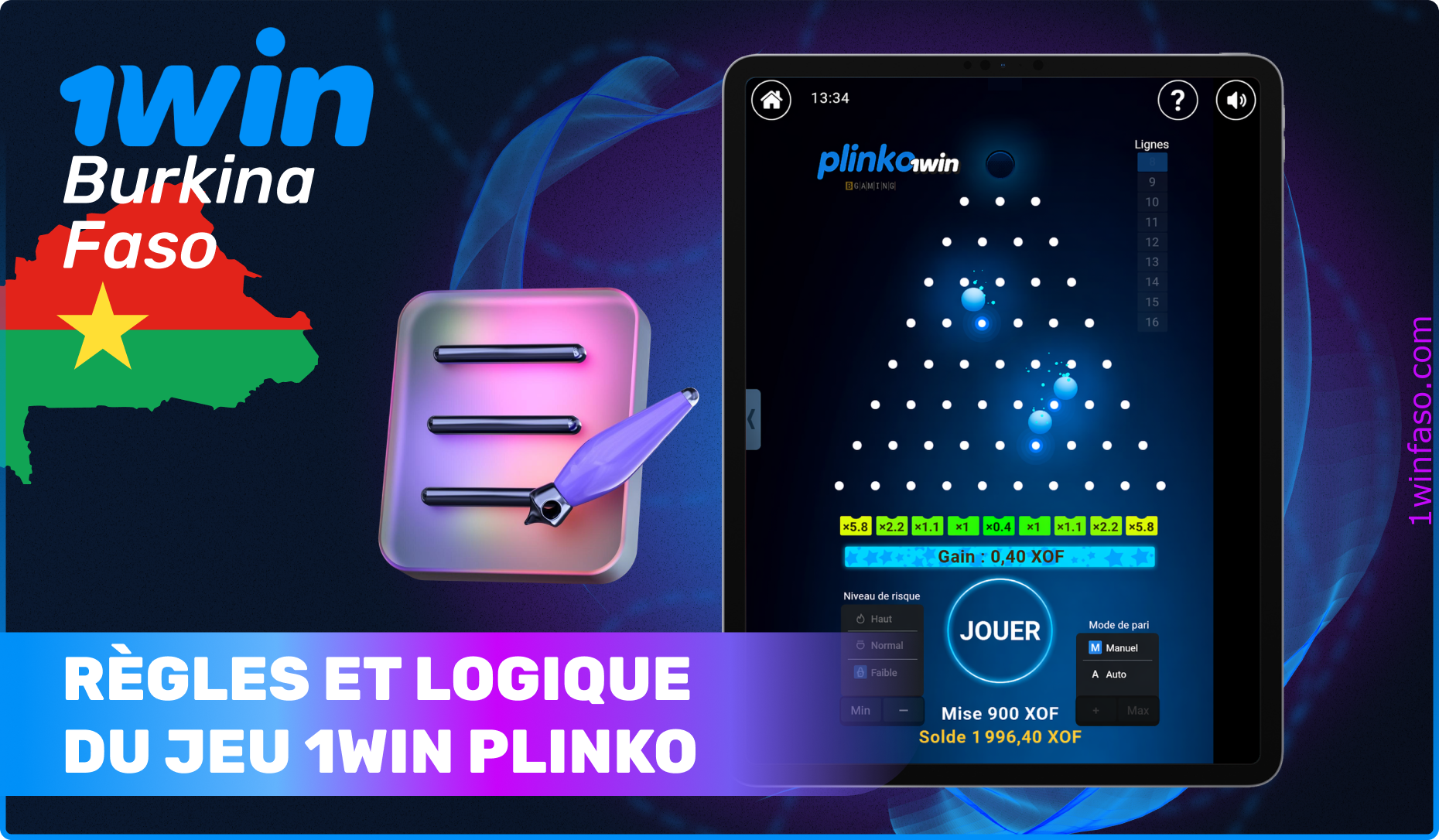 Règles et logique du jeu 1win Plinko