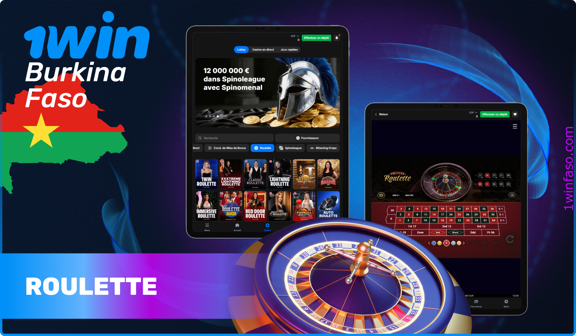Liste des jeux de Roulette populaires à 1win