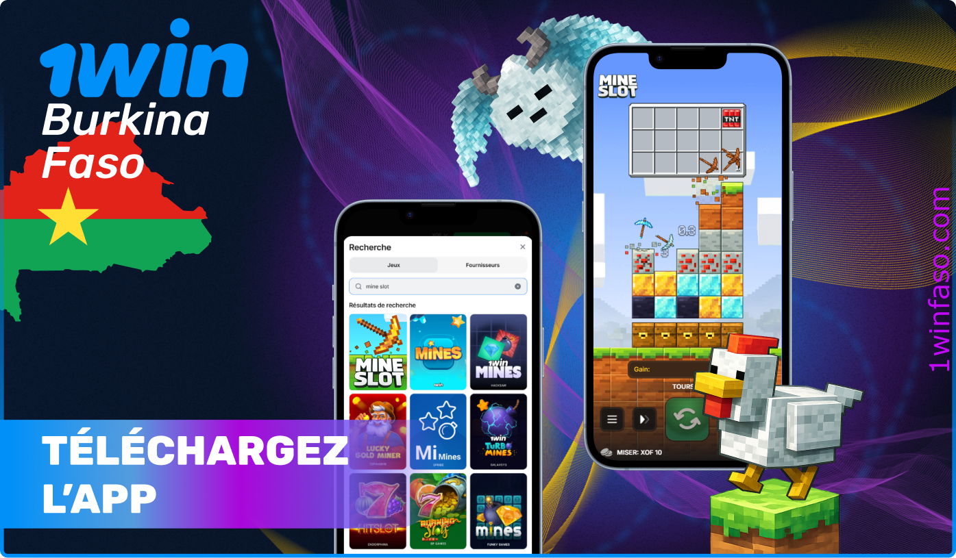 Pour profiter des jeux de machines à sous 1win Mine sur votre appareil mobile au Burkina Faso, téléchargez gratuitement l'application depuis le site officiel